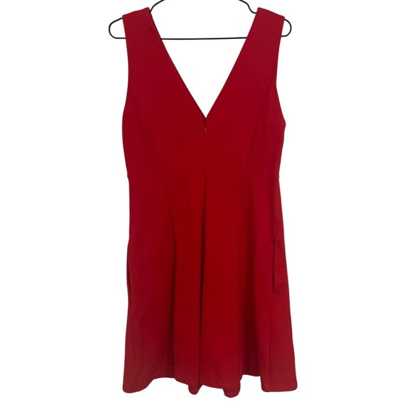 Kate Spade Red Sleeveless Fit & Flare Dress With Deep V-Neckline Sz 8 Elegance C - Picture 4 of 6